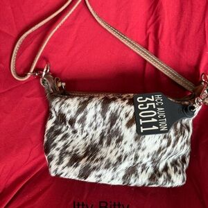 Holy Cow Itty Bitty Designer $125 Brown and White Women's Bag